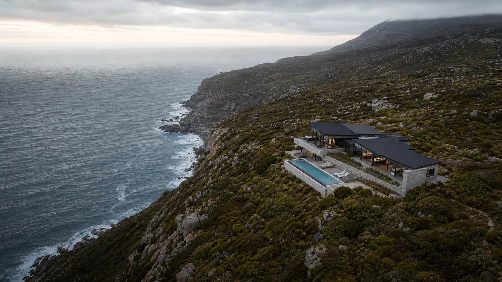 A contemporary villa set discreetly into a Cape coastal landscape